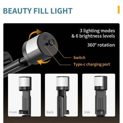 Selfie Stick Bluetooth Techsuit Q12S, Univerzalan, Crni