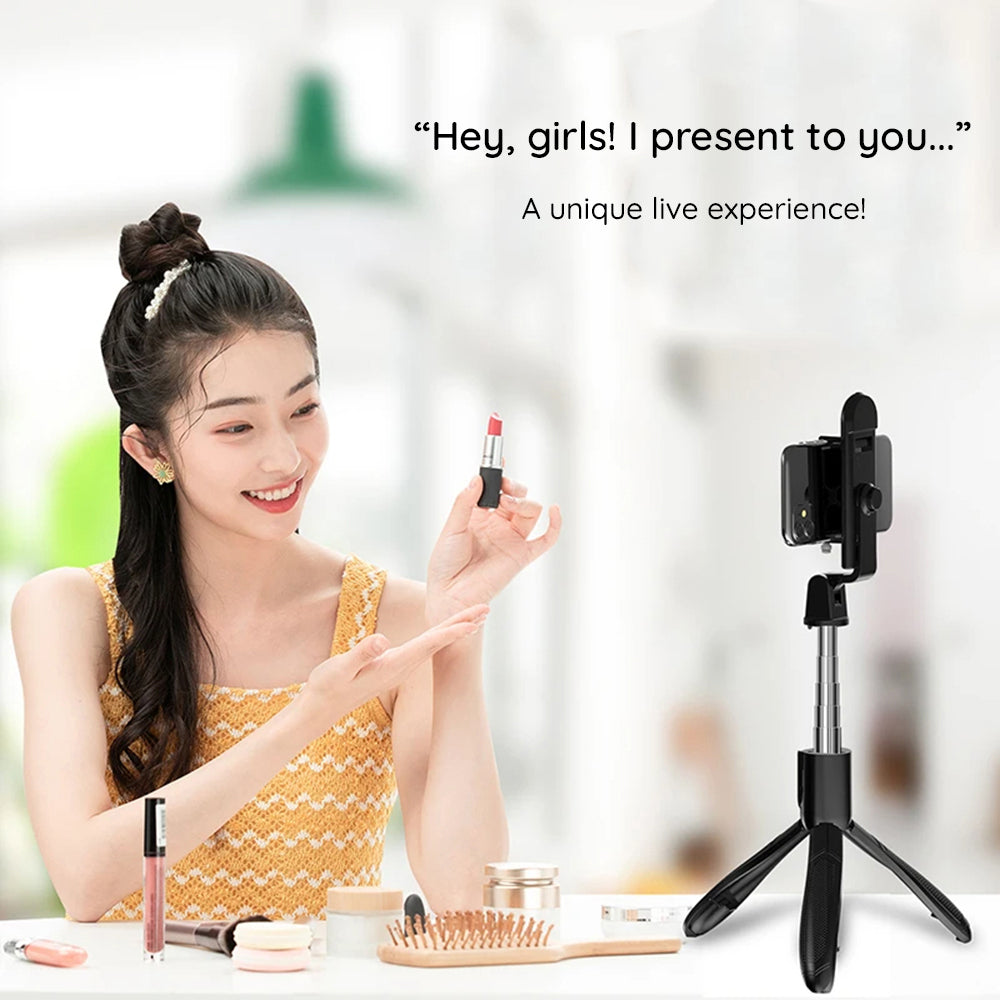 Selfie Stick Bluetooth Techsuit S01-S, Univerzalan, Crn