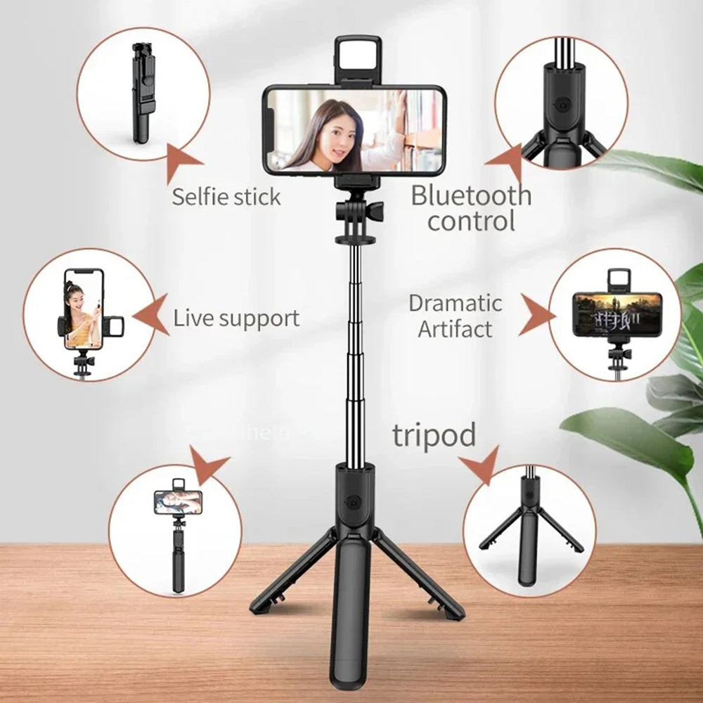 Selfie Stick Bluetooth Techsuit S03-S, Univerzalan, Crn
