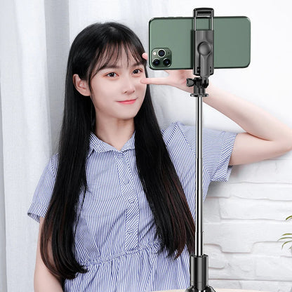 Selfie Stick Bluetooth Techsuit S03, Univerzalan, Crn