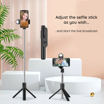 Selfie Stick Bluetooth Techsuit S05-S, Univerzalan, Crn