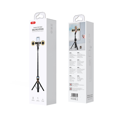 Selfie Stick Bluetooth XO Design SS23 Dual Lights, Univerzalan, Crni