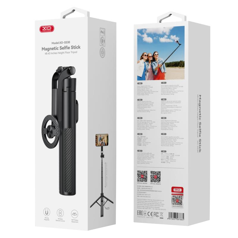 Selfi štap Bluetooth XO Design SS30, Univerzalni, Crni