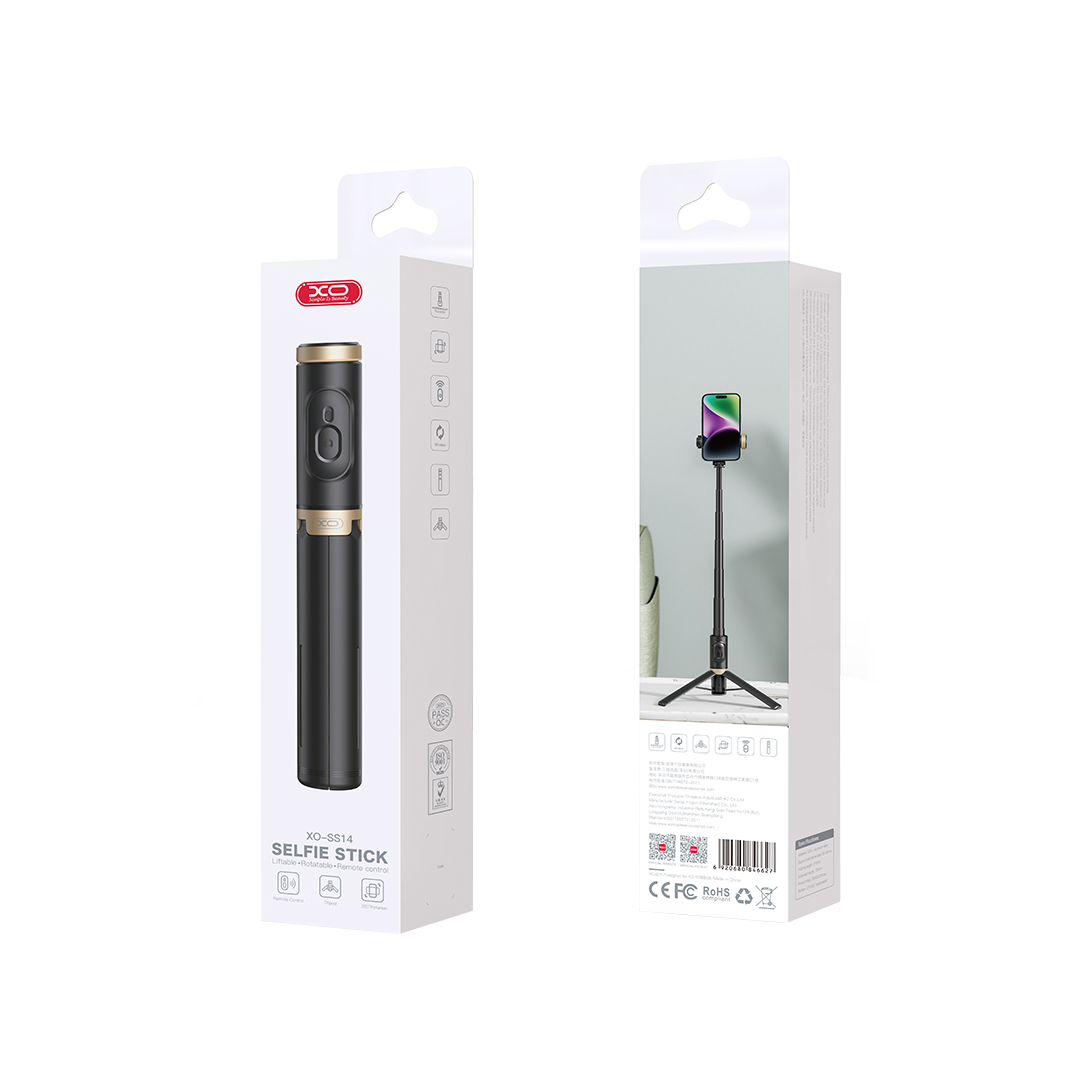 Selfie Stick Bluetooth XO Design SS14, Univerzalan, Crn