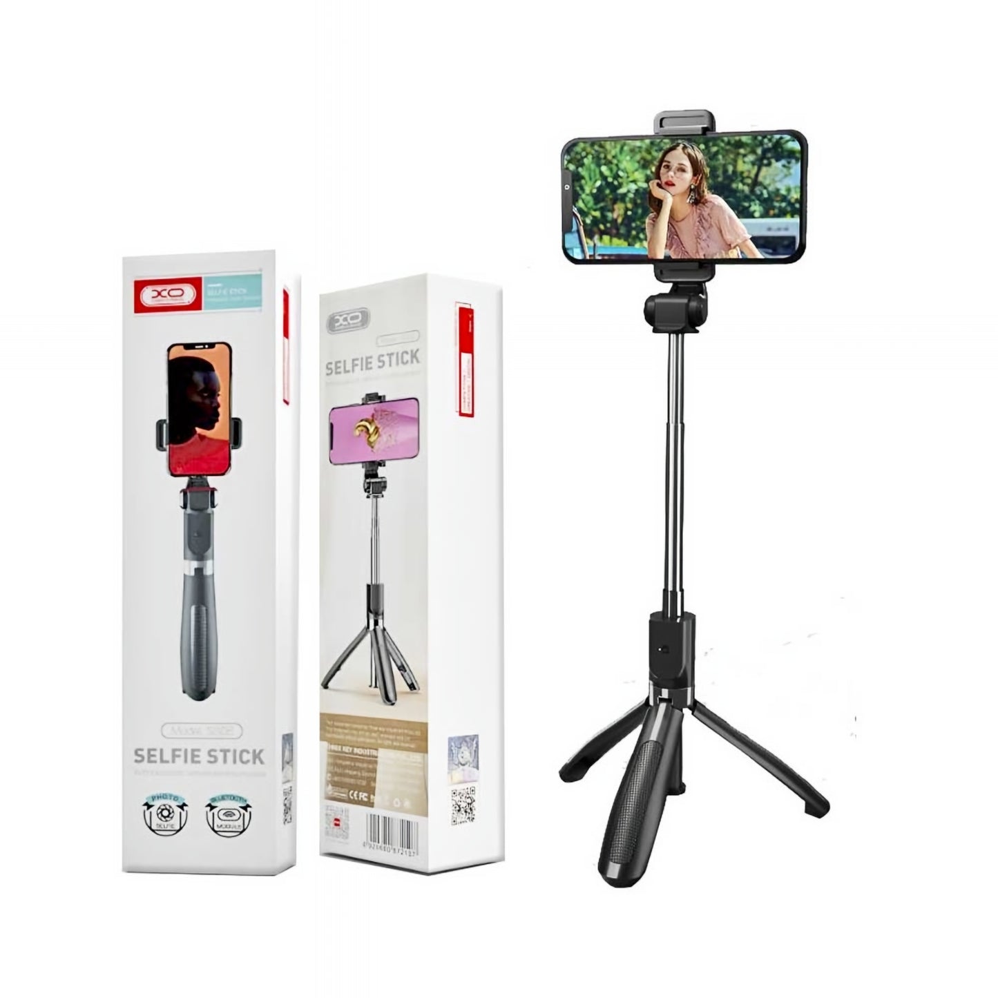 Selfie Stick Bluetooth XO Design SS08, Univerzalan, Crn
