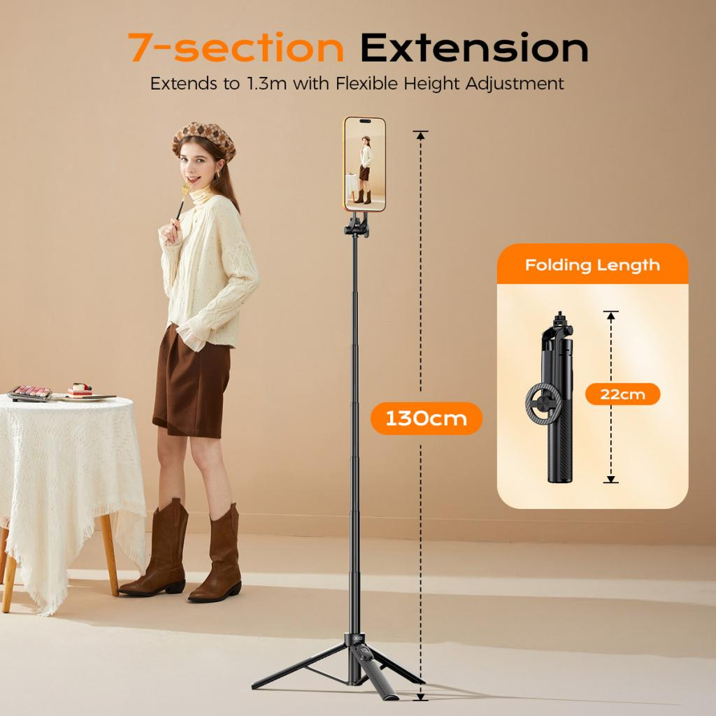 Selfi štap Bluetooth XO Design SS30, Univerzalni, Crni