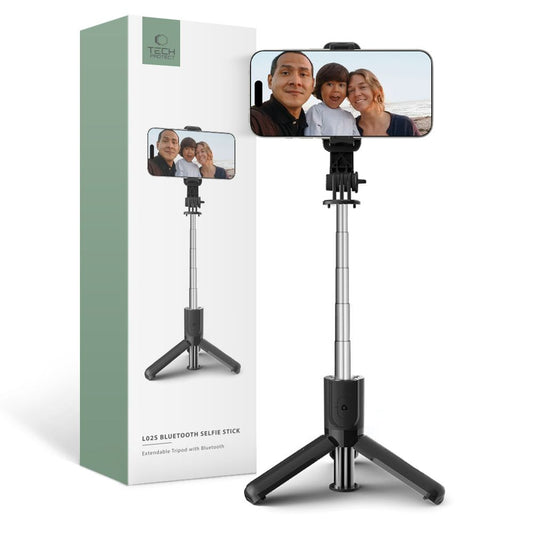 Selfie Stick Bluetooth Tech-Protect L02S, Universal, Black 
