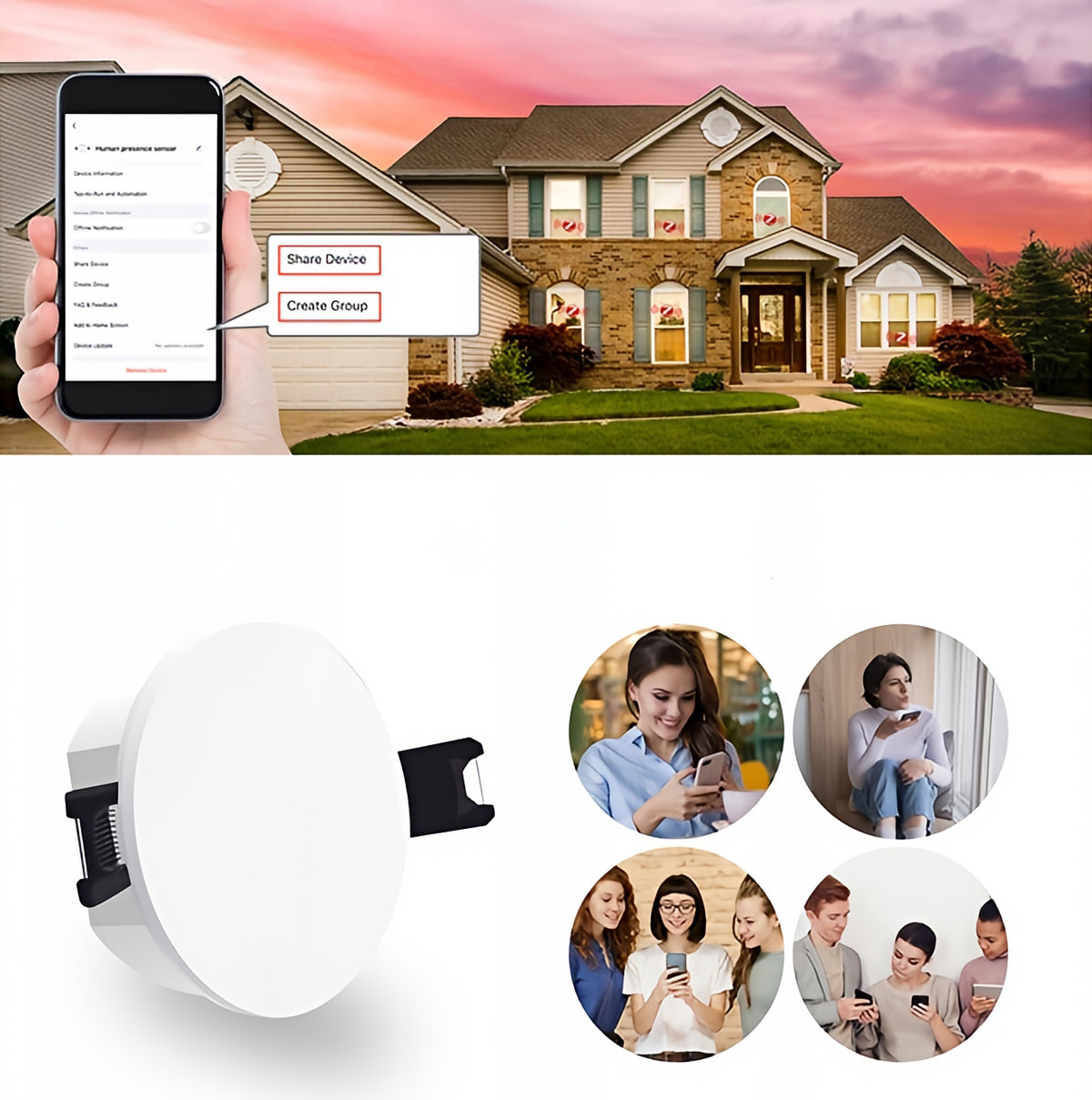 Senzor prisustva Moes ZSS-QY-HP, ZigBee