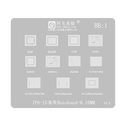 BGA šablon Amaoe za Apple iPhone 6 - 15 Serija, CPU / Baseband / IC