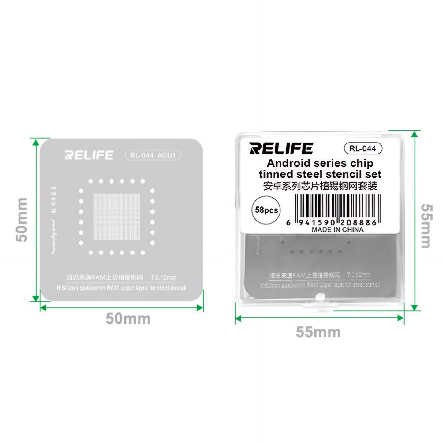 BGA šablon Relife RL-044 za Android CPU