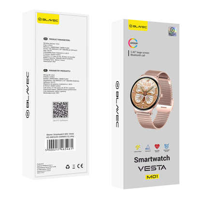 Pametni sat Blavec M01 Vesta Call, Roze Zlato