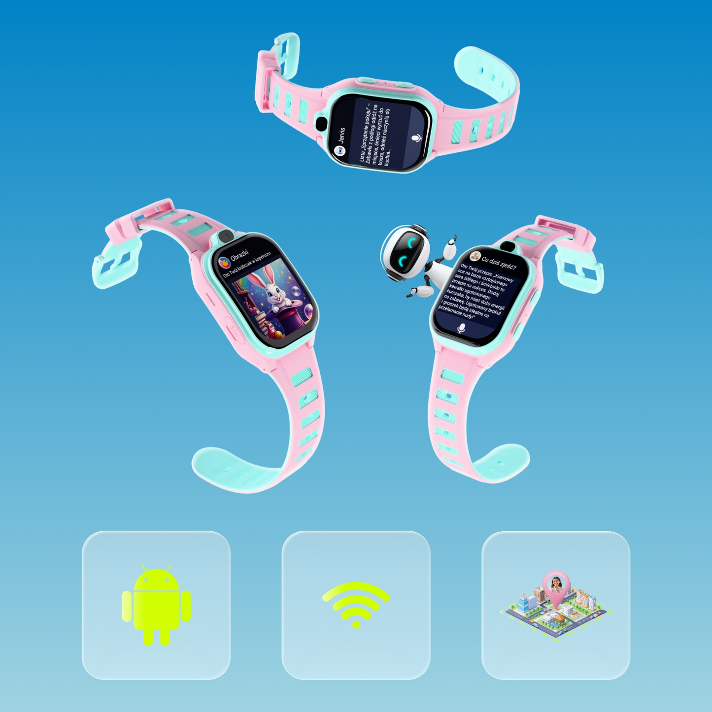 Smartwatch Forever Kids Boost KW-530 Call, Roze