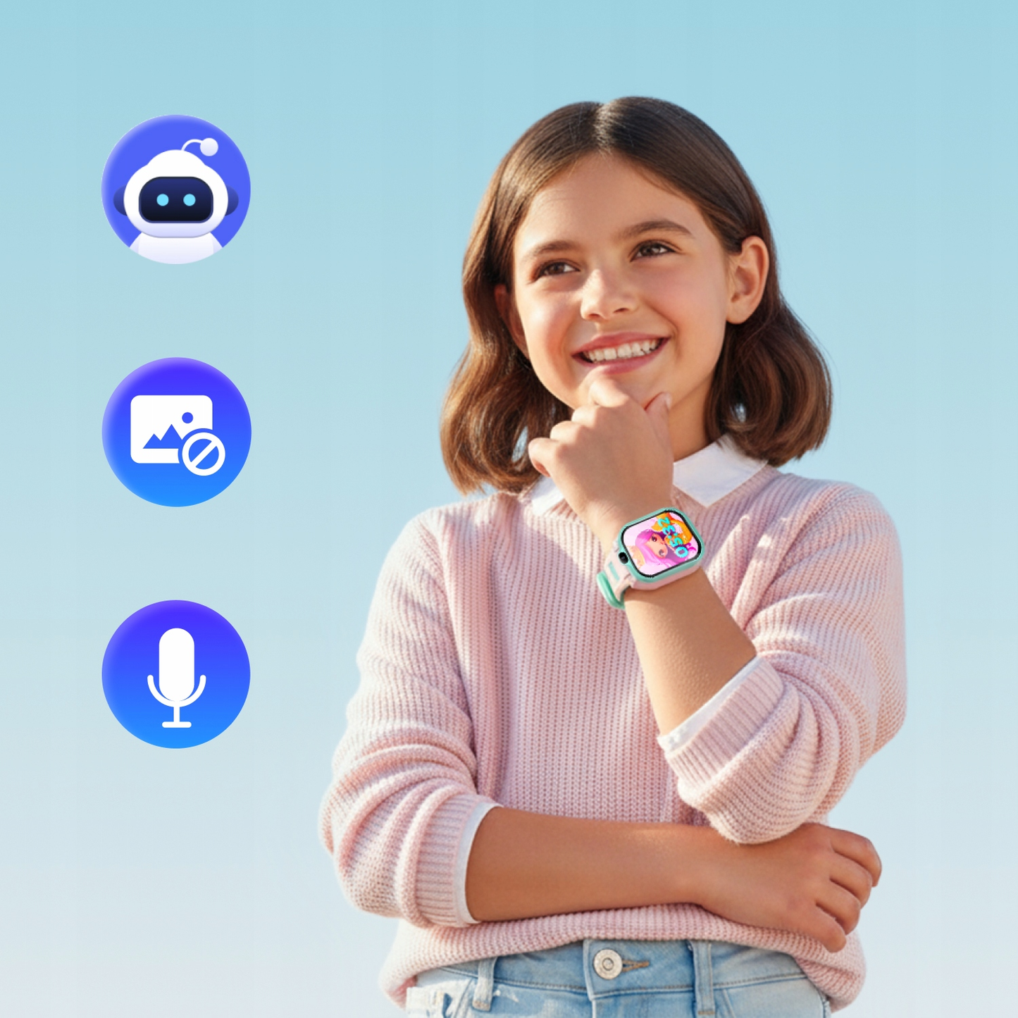 Smartwatch Forever Kids Boost KW-530 Call, Roze