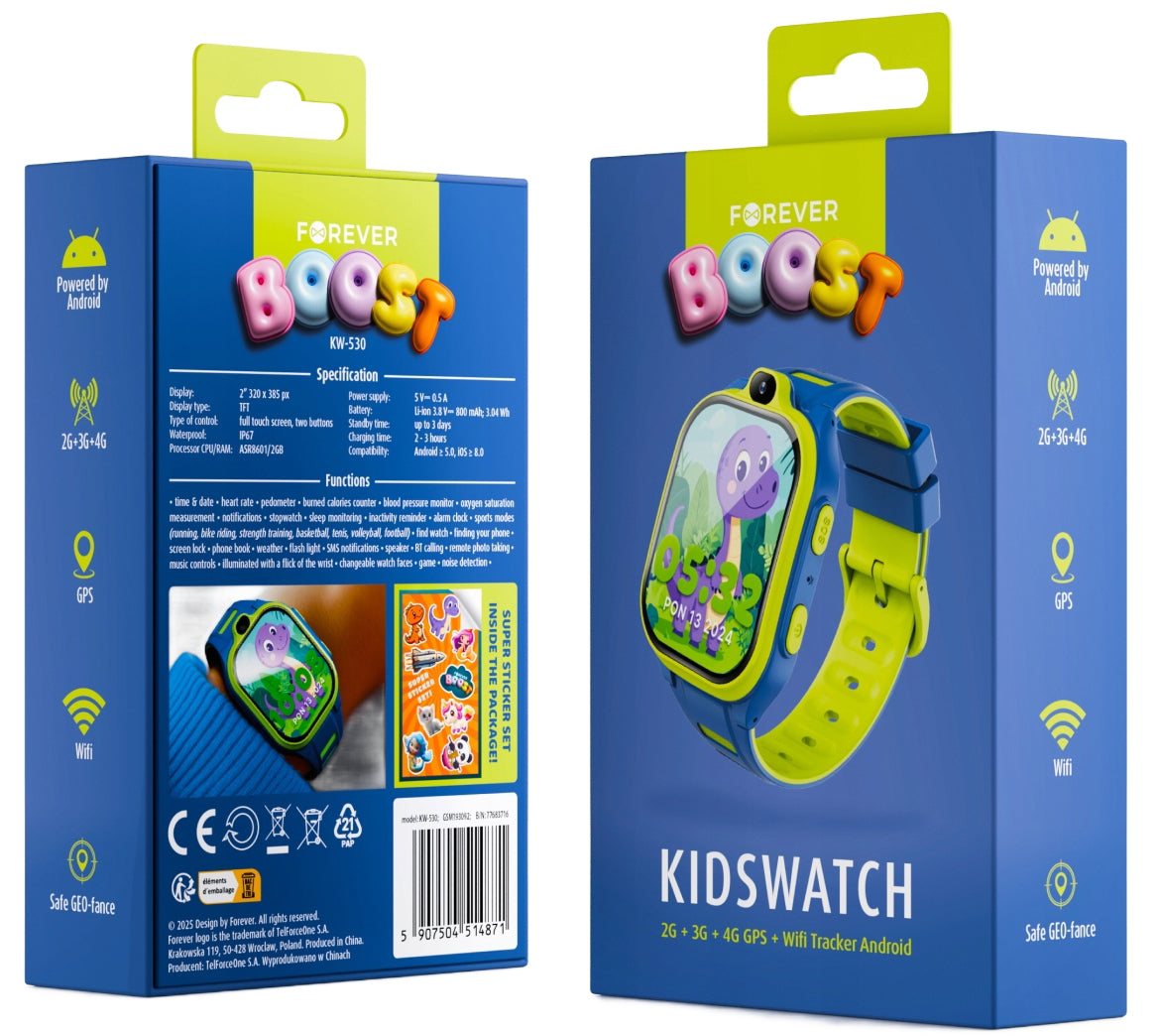 Smartwatch Forever Kids Boost KW-530 Call, Plava