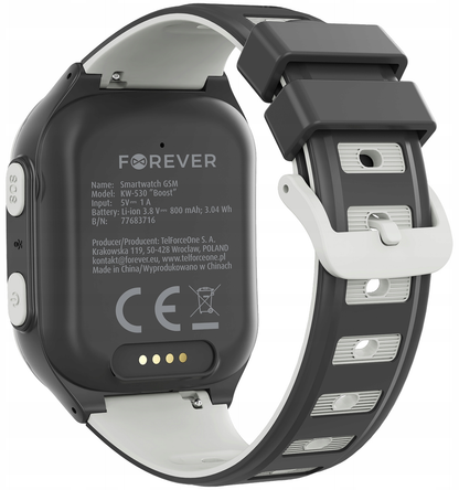 Smartwatch Forever Kids Boost KW-530 Call, Crna