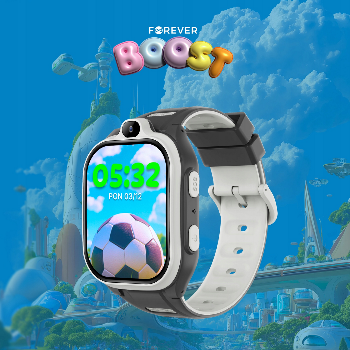 Smartwatch Forever Kids Boost KW-530 Call, Crna