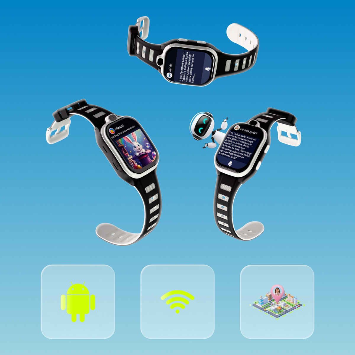 Smartwatch Forever Kids Boost KW-530 Call, Crna