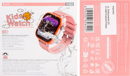 Smartwatch HOCO Y101 Kids Call, Roze