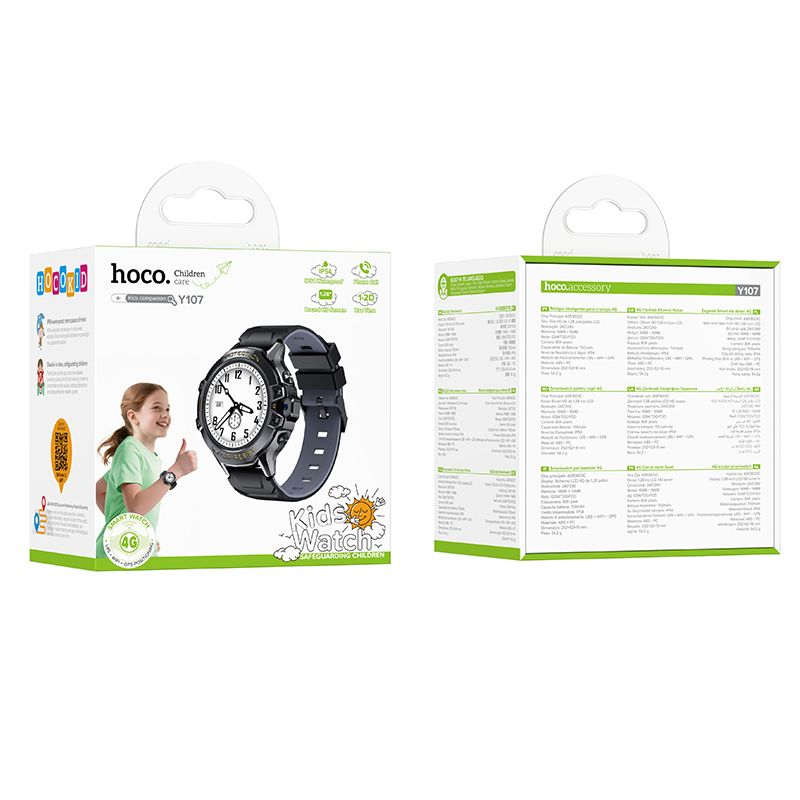 Smartwatch HOCO Y107 Kids Call, Crna, Refabrikovan