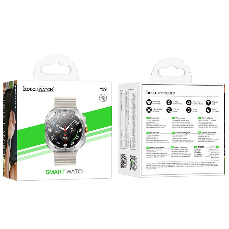 Smartwatch HOCO Y29 Call, Srebrni