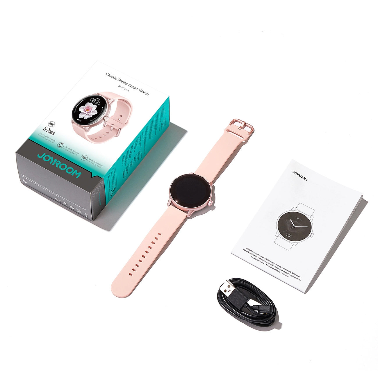 Smartwatch Joyroom JR-FC1 Pro Call, Roze