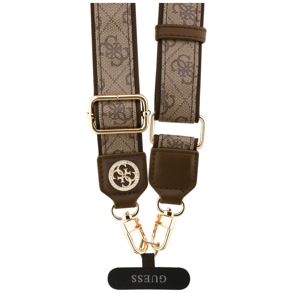 Telefonski kaiš Guess 4G Strass Metal Logo, Braon