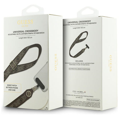 Telefonski kaiš Guess 4G Strass Metal Logo, Braon