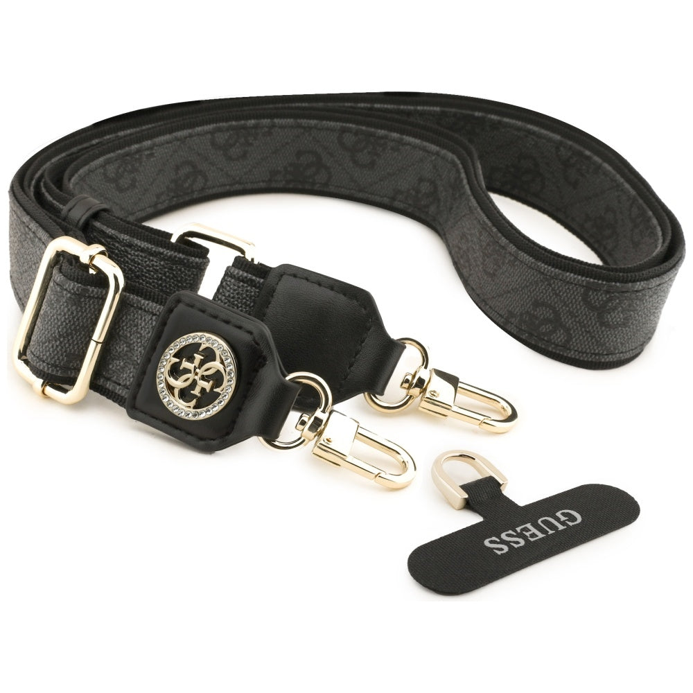 Telefonski kaiš Guess 4G Strass Metal Logo, Crni