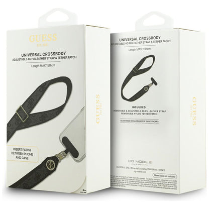 Telefonski kaiš Guess 4G Strass Metal Logo, Crni