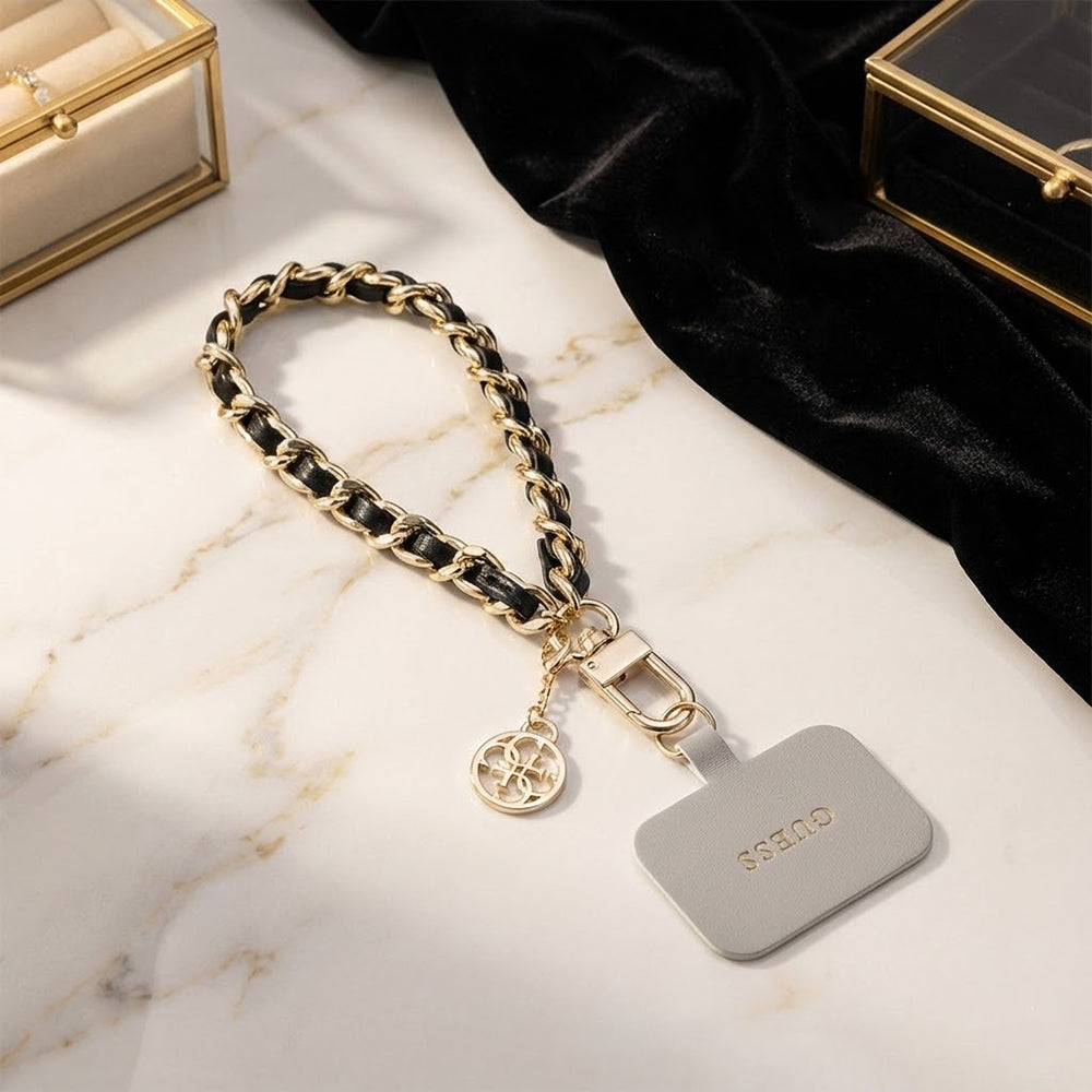 Snur Telefon Guess Saffiano 4G Charm, Crni