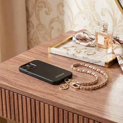 Snur Telefon Guess Saffiano 4G Charm, Crni