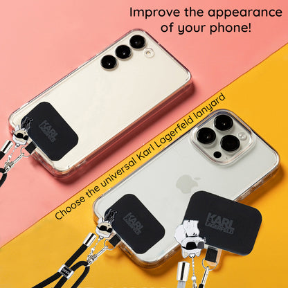 Kaiš za telefon Karl Lagerfeld Ikonik Karl, Univerzalan, Crn