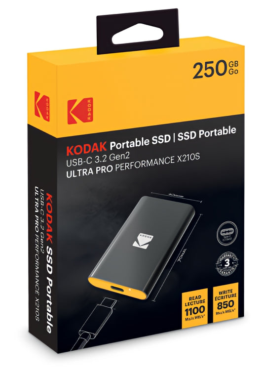 Solid State Drive (SSD Ekstern) Kodak X210S, 250GB, Crna EKSSD250GX210SK