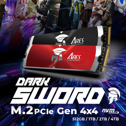 Solid State Drive (SSD) Dato Ares Dark Sword, NVME 1.4, PCIE Gen4x4, 1TB, Crveni ARSDSR-1TB