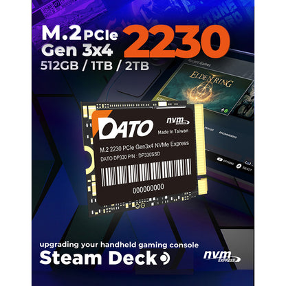 Solid State Drive (SSD) Dato DP330, NVME M.2 2230, PCIE Gen3x4, 2TB, Crni DP330SSD-2TB