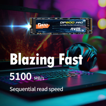 Solid State Drive (SSD) Dato DP800 Pro, NVME M.2 2280, PCIe, 4TB, Crni DP800PSSD-4TB