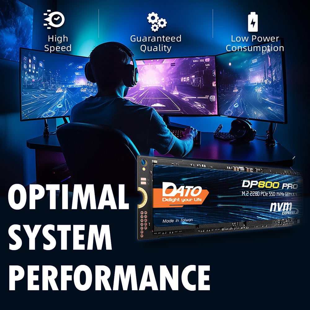 Solid State Drive (SSD) Dato DP800 Pro, NVME M.2 2280, PCIe, 4TB, Crni DP800PSSD-4TB