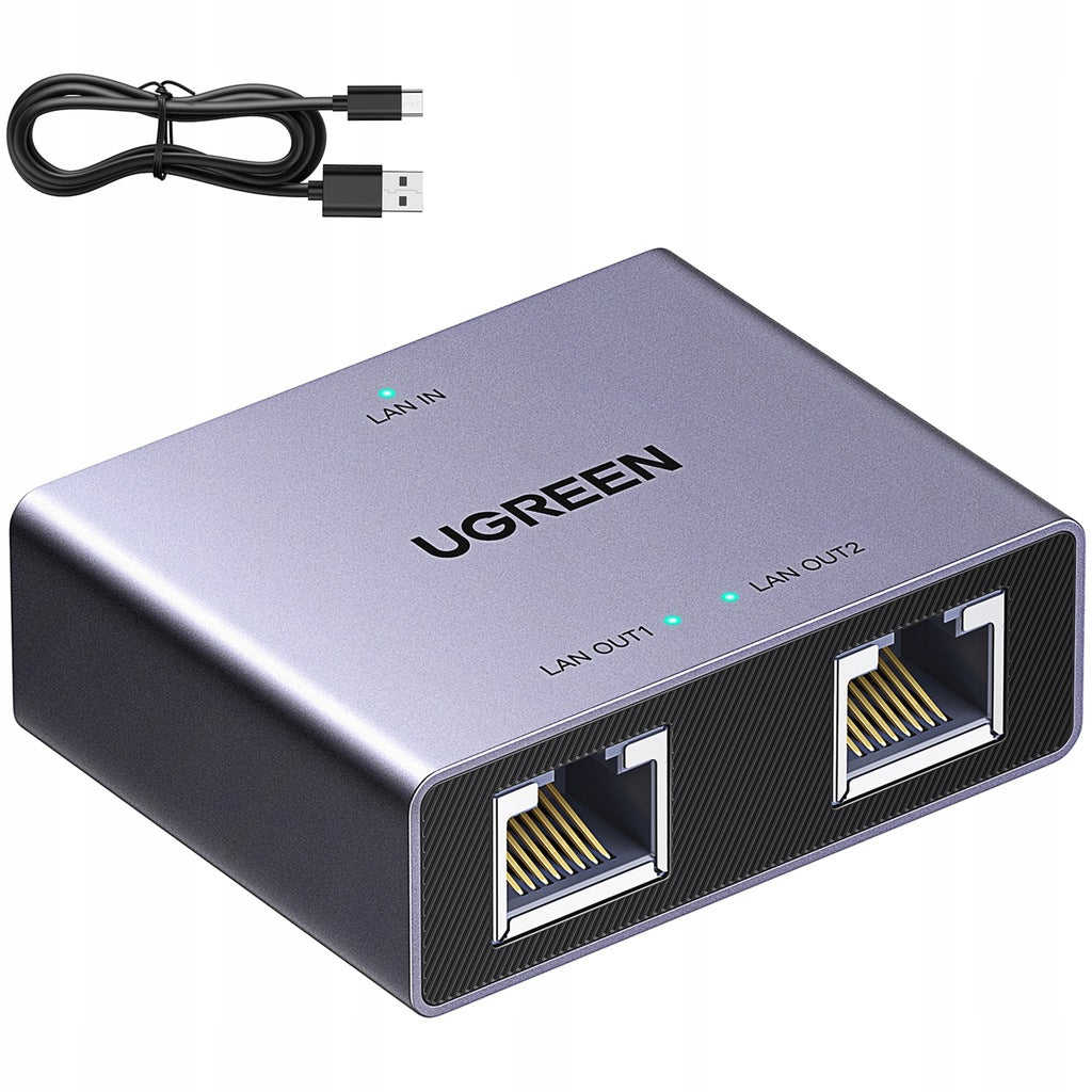 Splitter Mreža UGREEN NW301, RJ45 - 2 x RJ45, Sivi