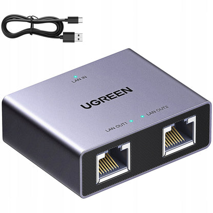Splitter Mreža UGREEN NW301, RJ45 - 2 x RJ45, Sivi