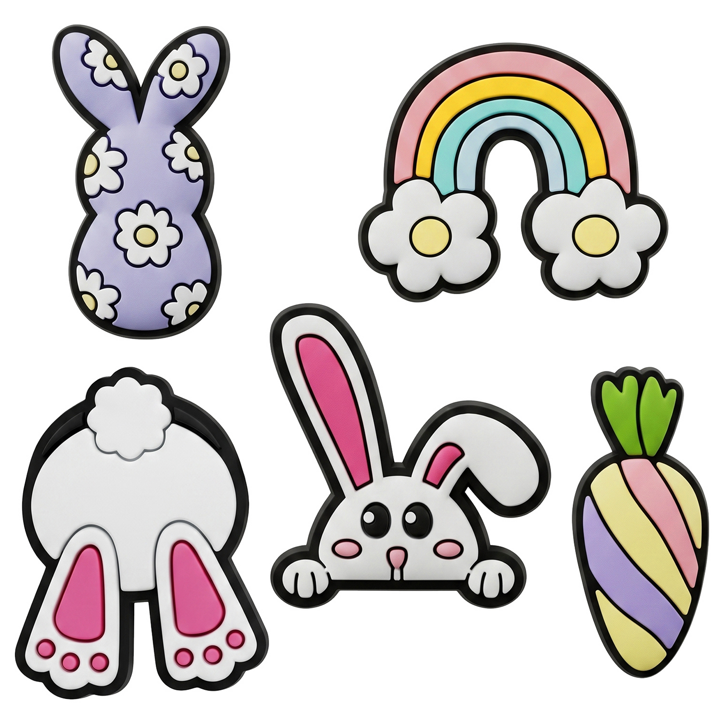 3D OEM Bunny nalepnica za futrolu telefona / tableta, set od 5 komada, raznobojno