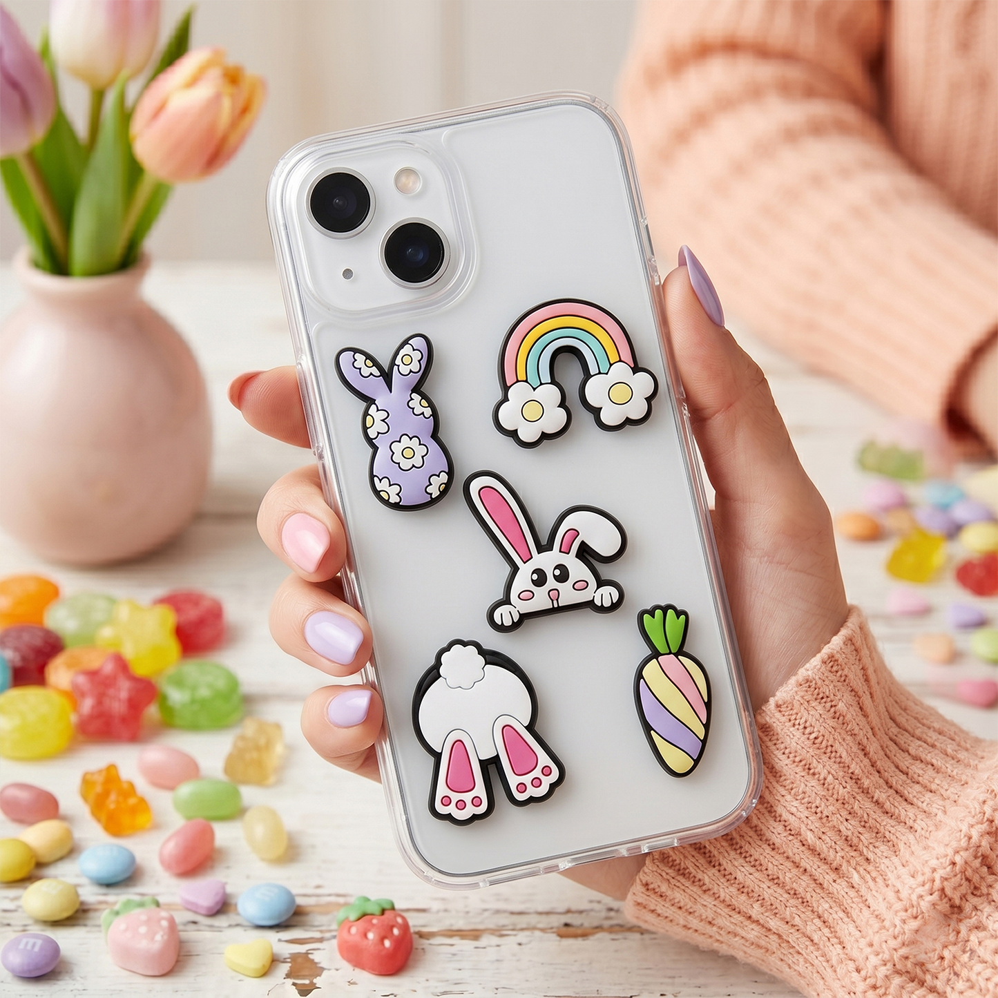 3D OEM Bunny nalepnica za futrolu telefona / tableta, set od 5 komada, raznobojno