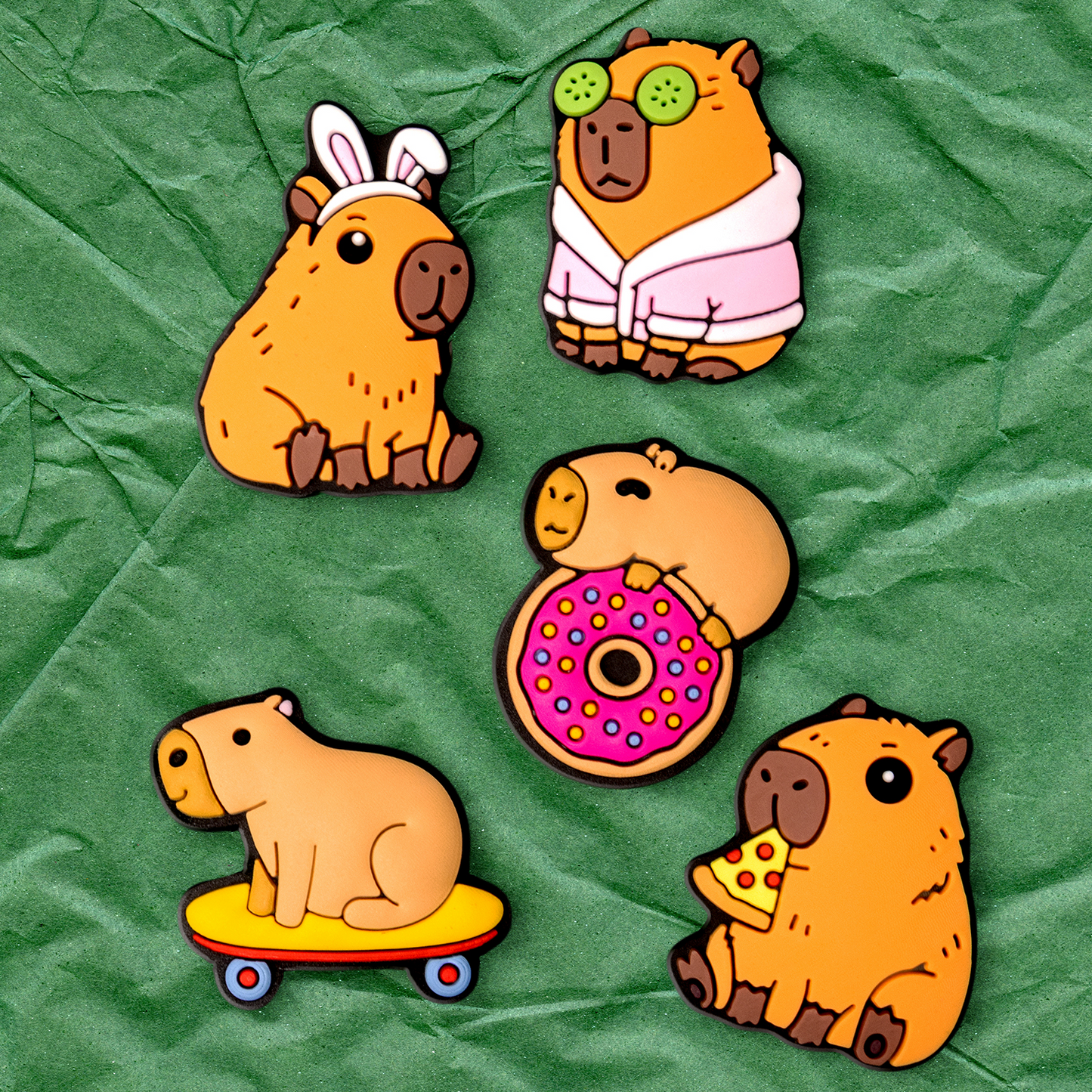 Sticker 3D OEM Capybara za Futrolu Telefona / Tableta, Set 5 komada, Višebojno