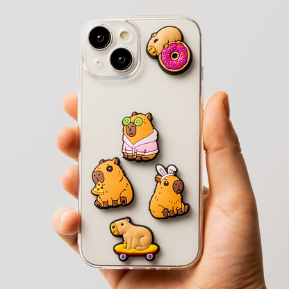 Sticker 3D OEM Capybara za Futrolu Telefona / Tableta, Set 5 komada, Višebojno