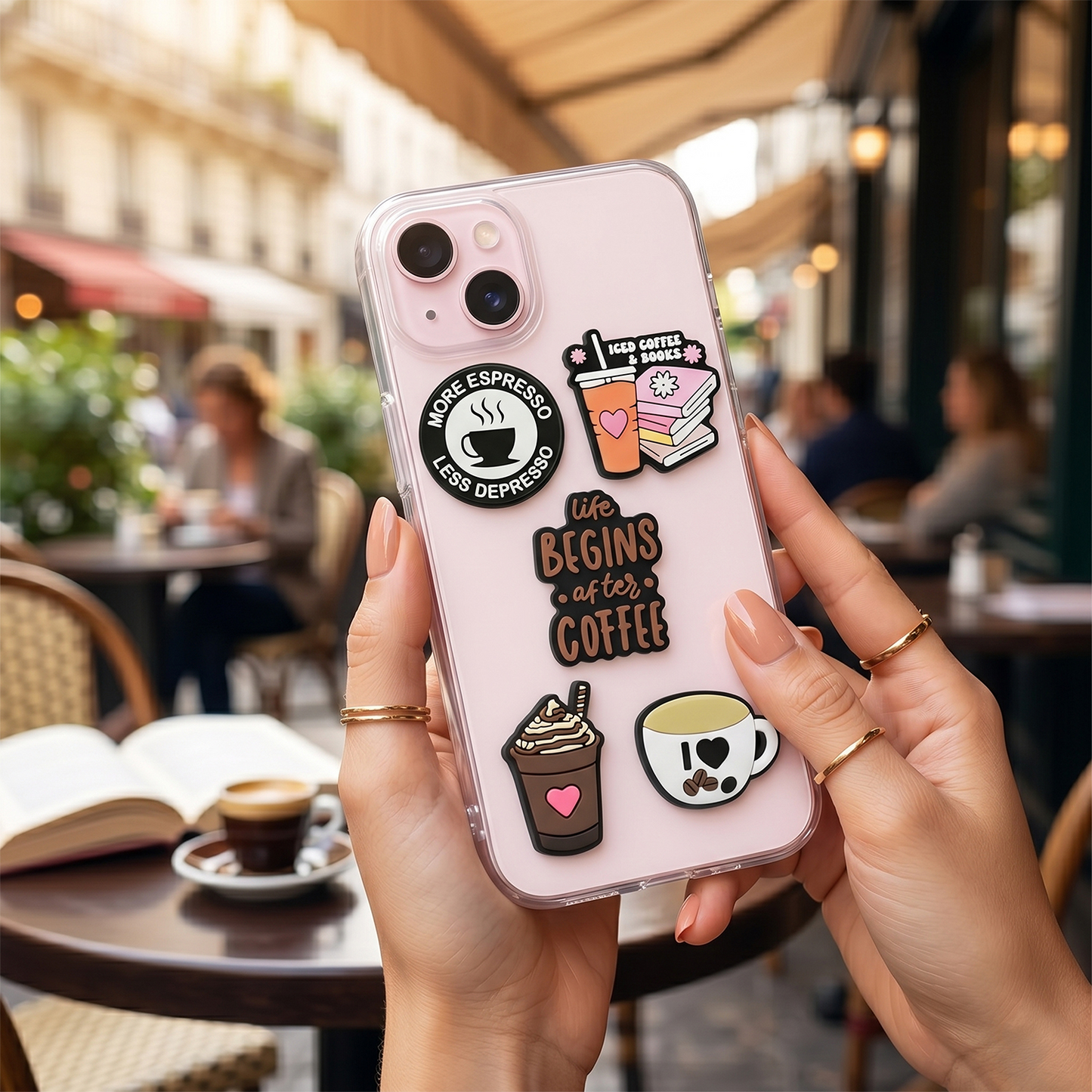3D nalepnica OEM Coffee za futrolu telefona / tableta, set od 5 komada, raznobojno