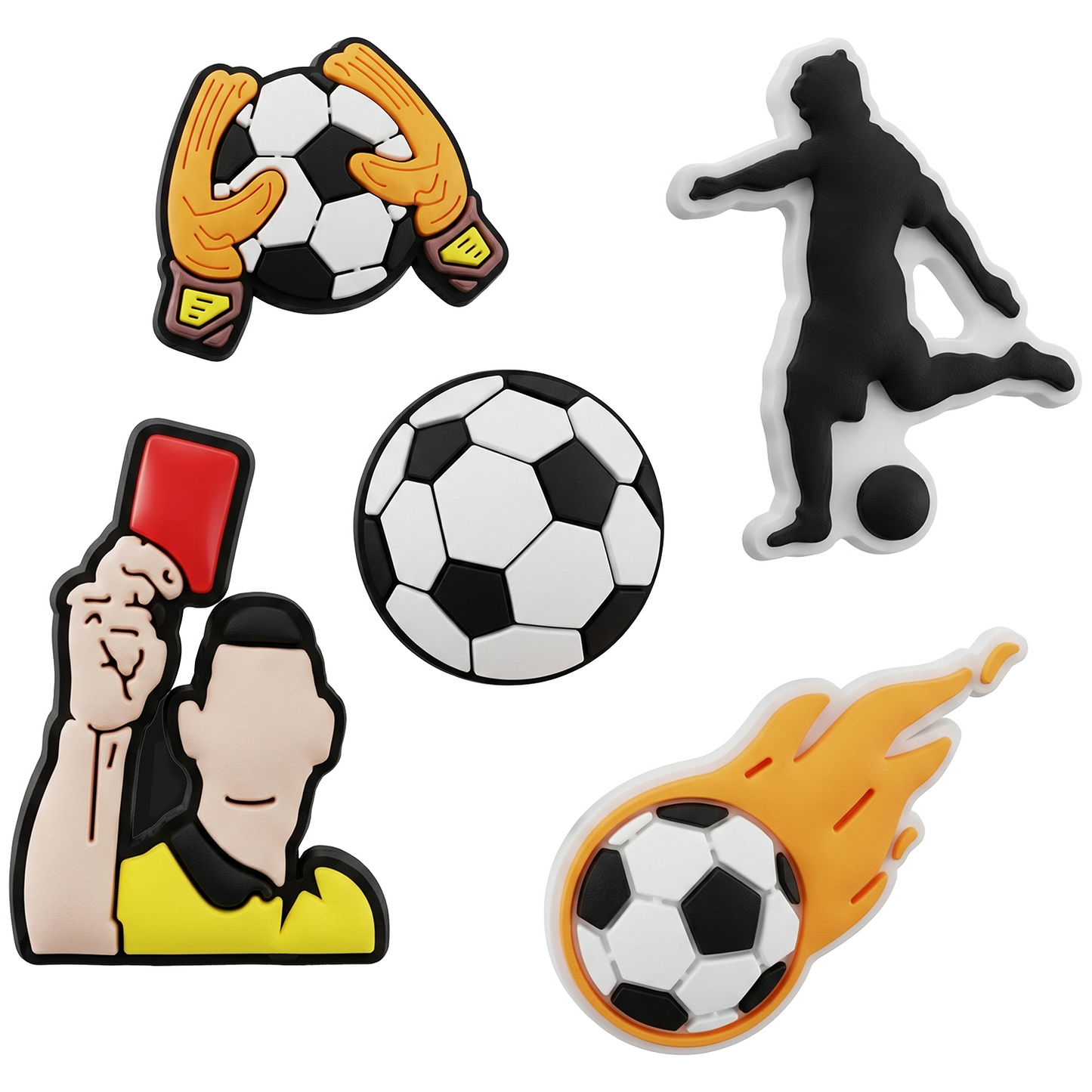 3D nalepnica OEM Football za futrolu za telefon / tablet, set od 5 komada, raznobojno