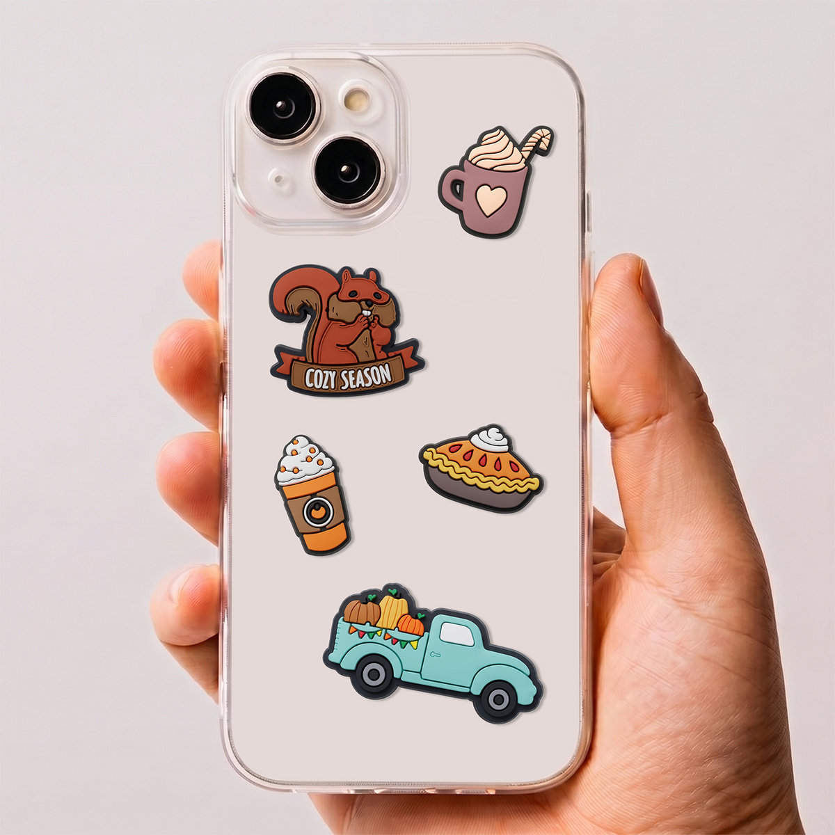 3D OEM Pumpkin Spice nalepnice za masku za telefon / tablet, set od 5 komada, višebojne
