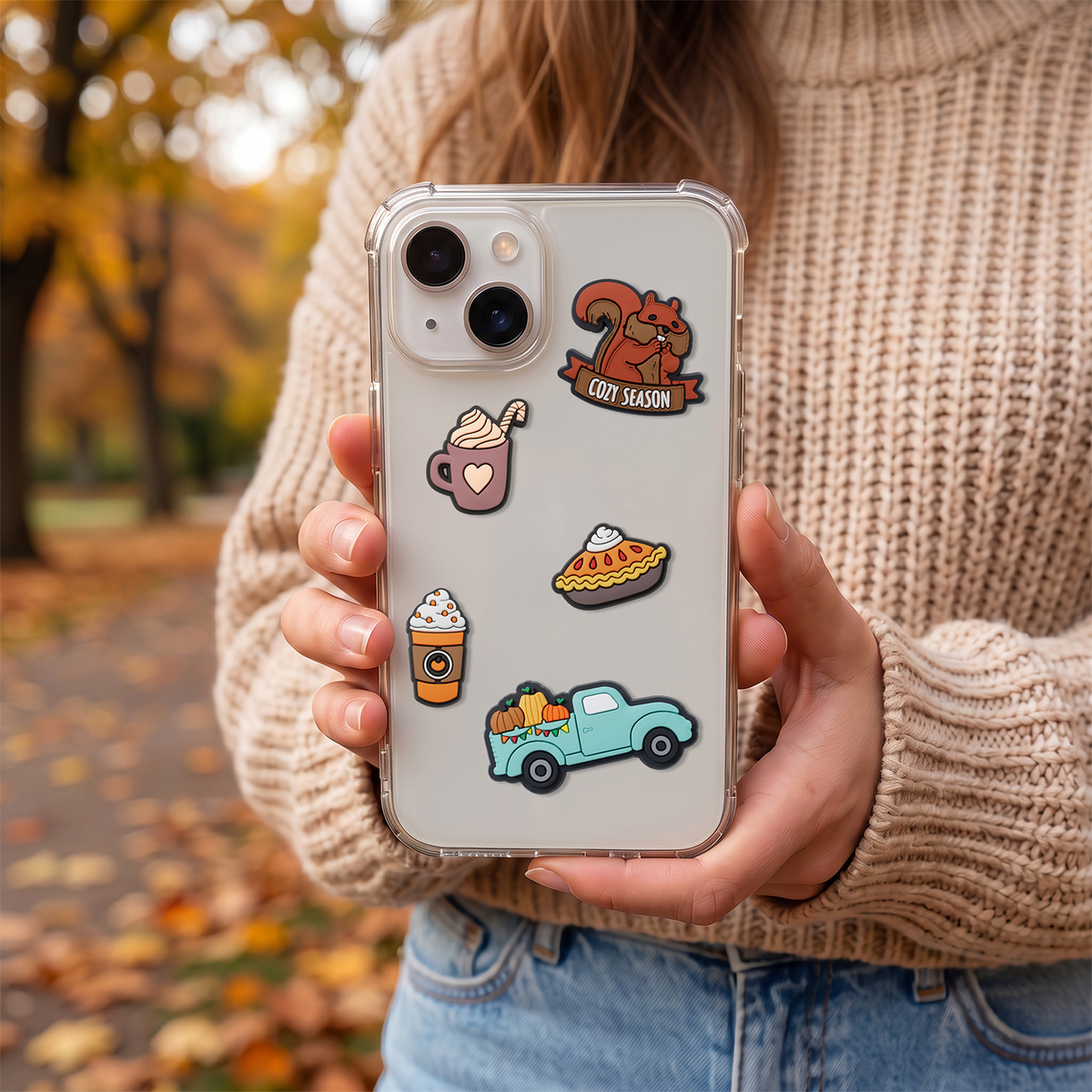 3D OEM Pumpkin Spice nalepnice za masku za telefon / tablet, set od 5 komada, višebojne