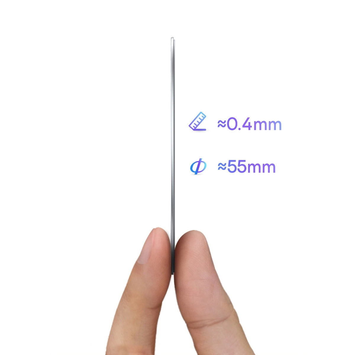 Metallic Sticker Baseus Halo Series, Set 2 pieces, Silver PCCH000012 