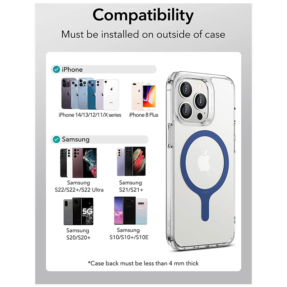 Stiker Metalik ESR HaloLock, Set 2 komada, Plavi