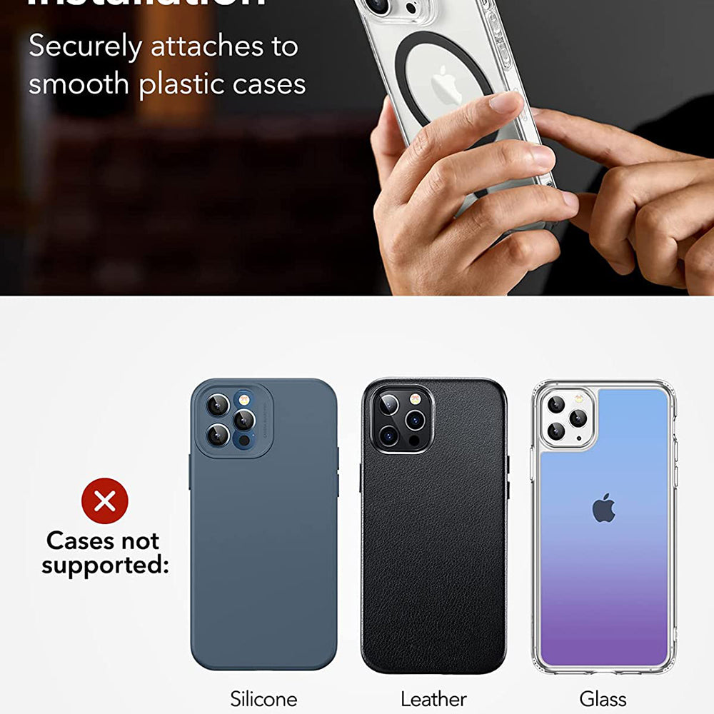 Metalna nalepnica ESR HaloLock, Set 2 komada, Crna